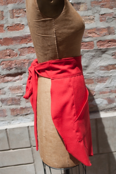 Cherry Red Tulip Half Apron by Ann Perry Designs
