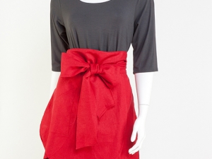 Cherry Red Tulip Half Apron by Ann Perry Designs