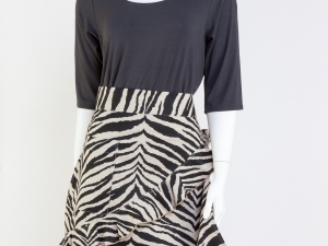 Zebra (Black and White) Print Half Apron